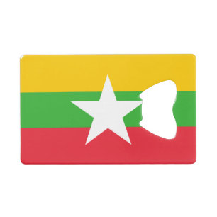Myanmar Flag Credit Card Bottle Opener