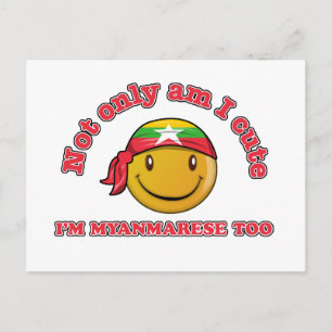 Myanmar flag designs postcard