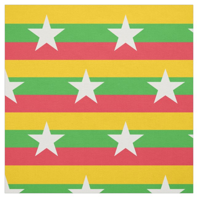 Myanmar Flag Fabric (Swatch)