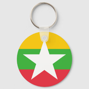 Myanmar Flag Keychain