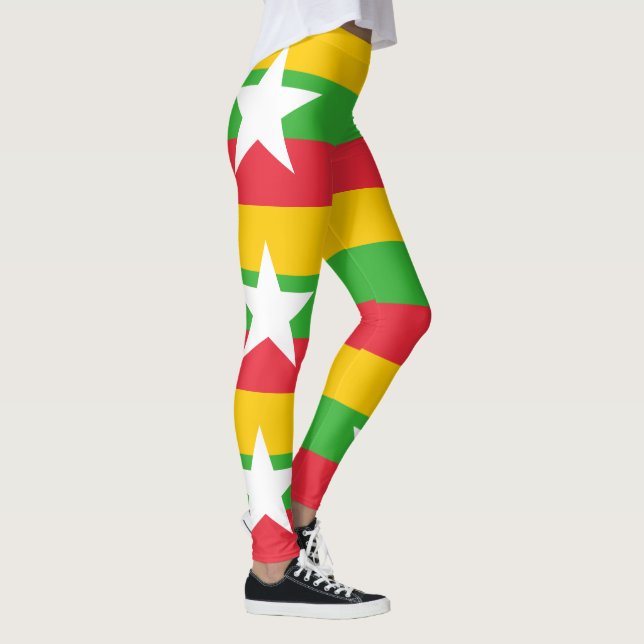 Myanmar Flag Leggings (Right)