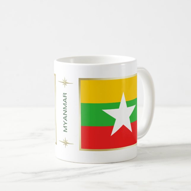 Myanmar Flag + Map Mug (Front Right)