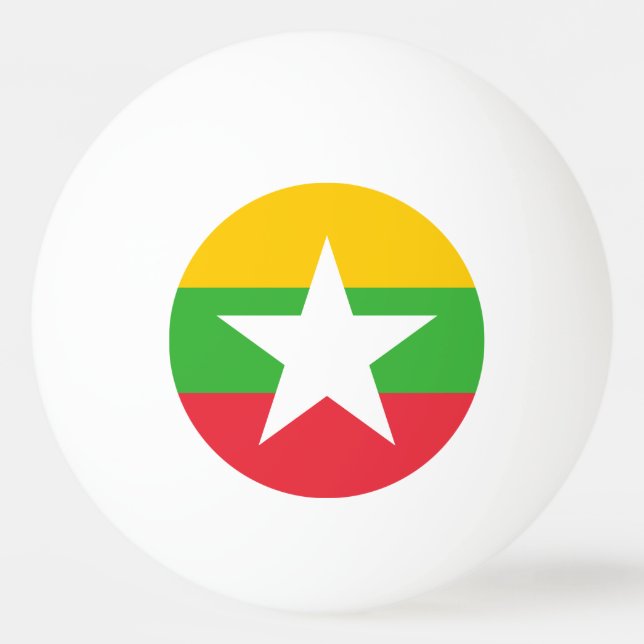 Myanmar Flag Ping Pong Ball (Back)