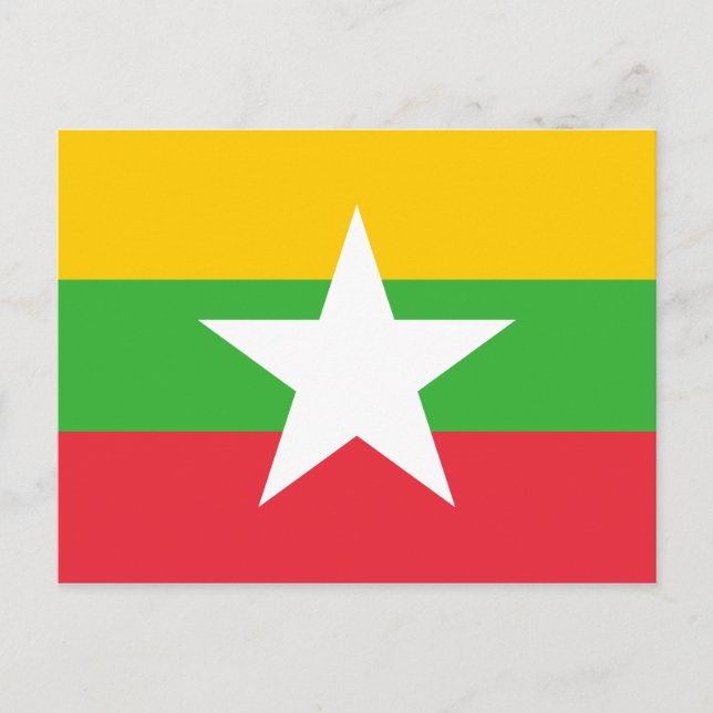 Myanmar Flag Postcard (Front)