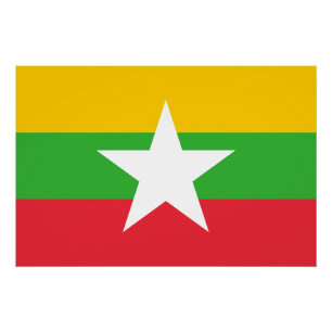 Myanmar Flag Poster