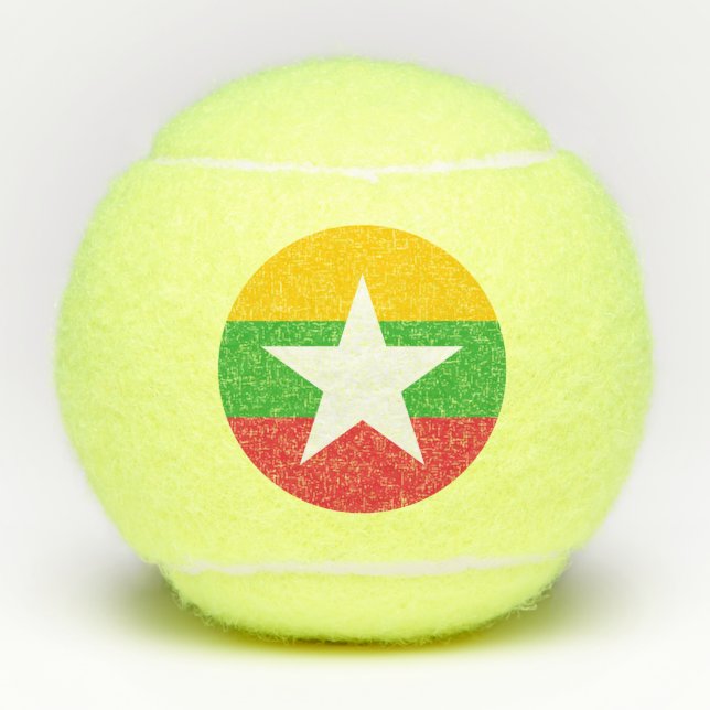 Myanmar Flag Tennis Balls (Front)