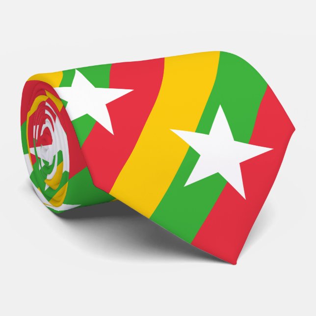 Myanmar Flag Tie (Rolled)