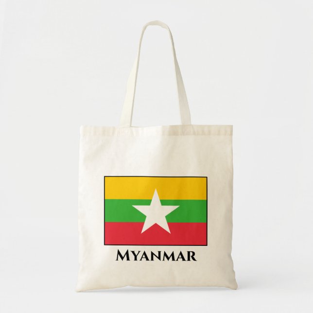 Myanmar Flag Tote Bag (Front)