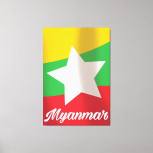 Myanmar Flag travel poster Canvas Print