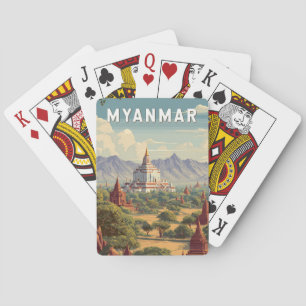 Myanmar Illustration Travel Art Vintage Playing Cards