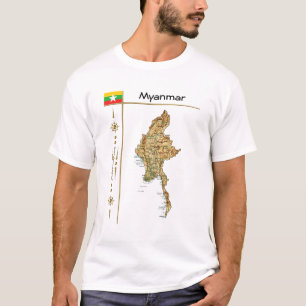 Myanmar Map + Flag + Title T-Shirt