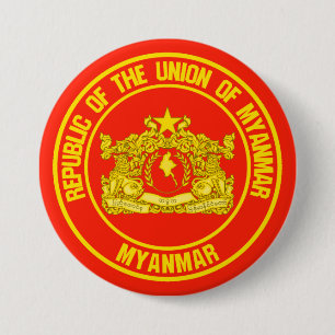 Myanmar Round Emblem 3 Inch Round Button