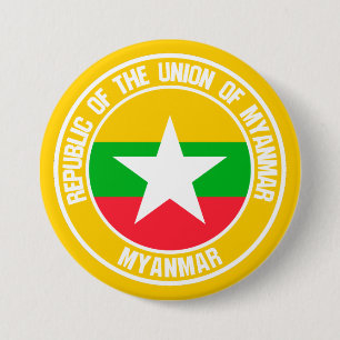 Myanmar Round Emblem 3 Inch Round Button