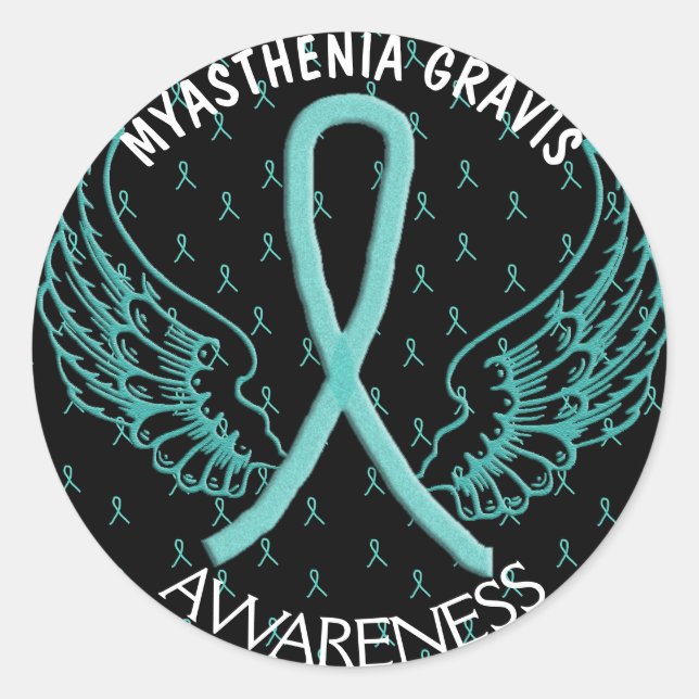 Myasthenia Gravis Angel Wings Warrior Sticker (Front)