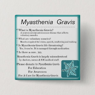 Myasthenia Gravis Awareness 2 Inch Square Button