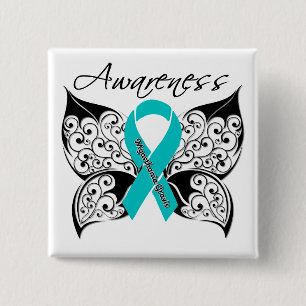 Myasthenia Gravis Awareness Butterfly 2 Inch Square Button