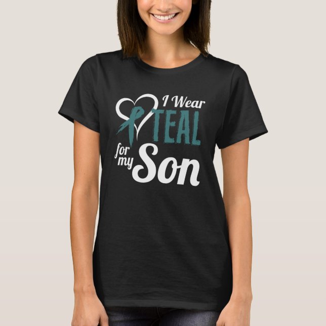 Myasthenia Gravis Awareness Men Women Wear Teal Fo T-Shirt (Front)