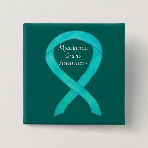 Myasthenia Gravis Awareness Ribbon Art Custom Pin