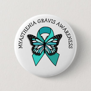 Myasthenia Gravis Awareness Ribbon Butterfly 2 Inch Round Button