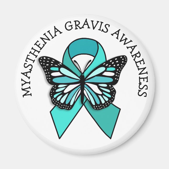 Myasthenia Gravis Awareness Ribbon Butterfly   Magnet (Front)
