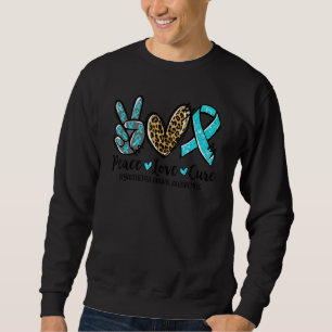 Myasthenia Gravis Awareness Ribbon Peace Love Cure Sweatshirt