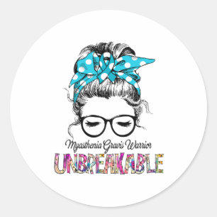 Myasthenia Gravis Awareness Ribbon Support Gifts Classic Round Sticker