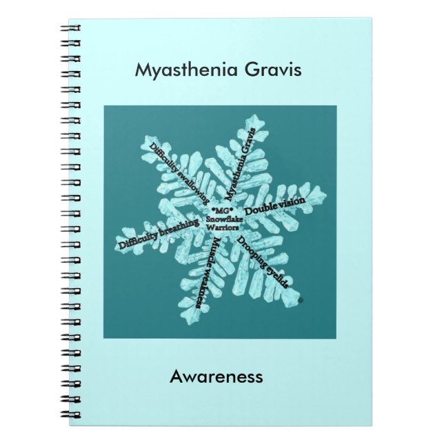 Myasthenia Gravis Awareness Teal Logo Notebook (Front)