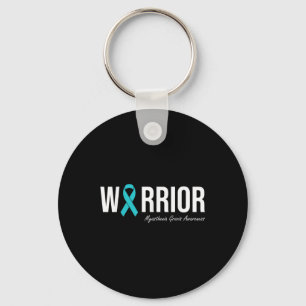 Myasthenia Gravis Awareness Teal Ribbon Keychain
