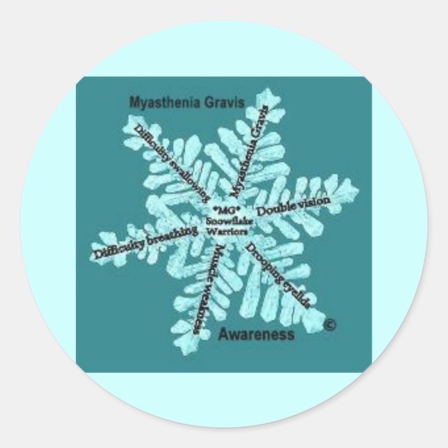 Myasthenia Gravis Awareness Teal Stickers (Front)