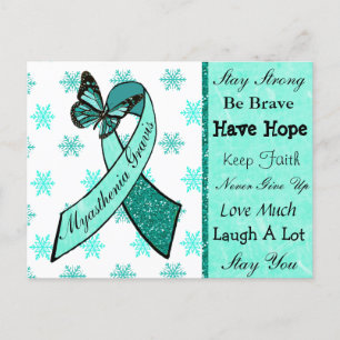 Myasthenia Gravis Hope Butterfly Ribbon Carte Post