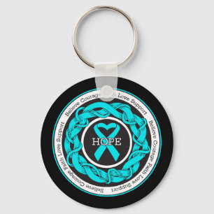 Myasthenia Gravis Hope Intertwined Ribbon Keychain