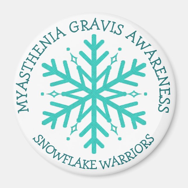 Myasthenia Gravis Snowflake Warrior Magnet (Front)