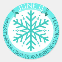 Myasthenia Gravis Snowflake Warrior sticker