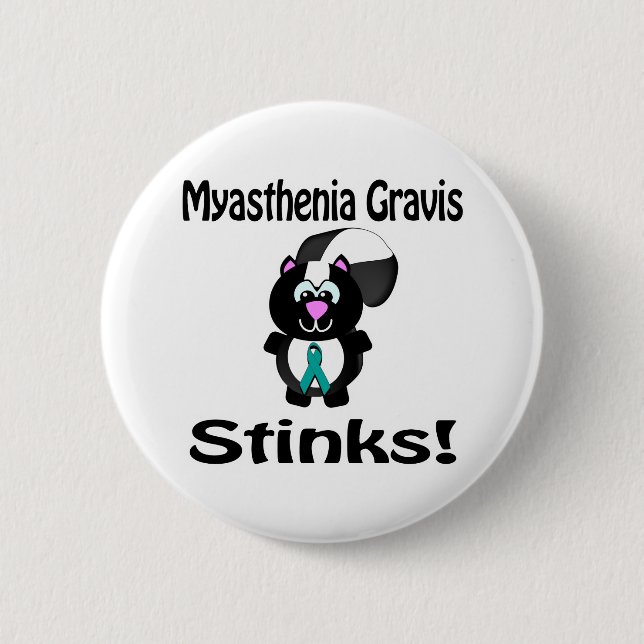 Myasthenia Gravis Stinks Skunk Awareness Design 2 Inch Round Button (Front)