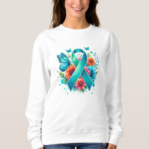 Myasthenia Gravis Teal Awareness Ribbon Sweatshirt