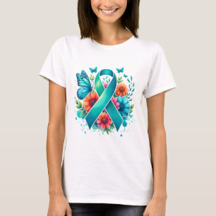 Myasthenia Gravis Teal Awareness Ribbon T-Shirt
