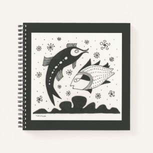 Mycenaean Greek Fish Spiral Notebook
