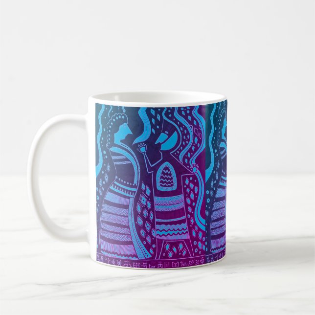 Mycenaean Greek Inspired Blue Couple Mug (Left)