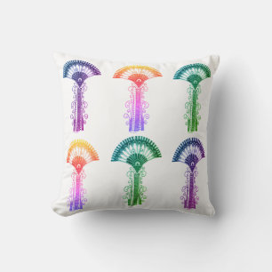 Mycenaean Greek Inspired Colourful Flowers Pillow