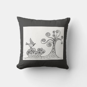 Mycenaean Greek Inspired Landscape & Bird Pillow