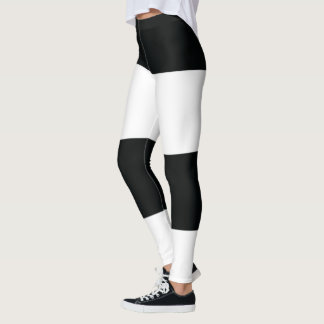 Mydeas | Black & White Extra Wide Stripes Leggings