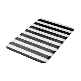 Mydeas Black & White Thick Stripes Bath Mat