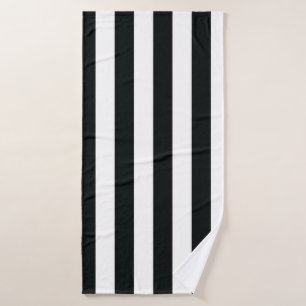 Mydeas   Black & White Thick Stripes Bath Towel