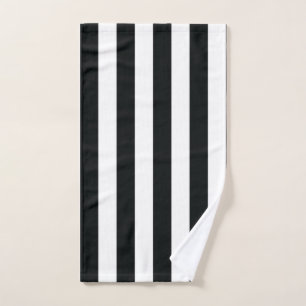 Mydeas Black & White Thick Stripes Hand Towel
