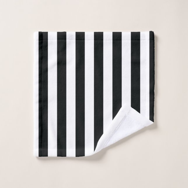 Mydeas | Black & White Thick Stripes Wash Cloth (Wash Cloth)