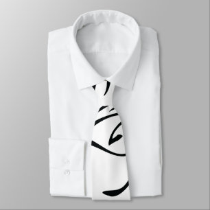 Mydeas   Black & White Thin Painted Lines Tie
