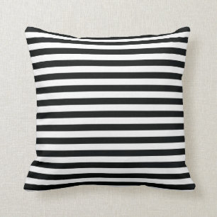 Mydeas   Black & White Thin Stripes Throw Pillow