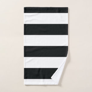 Mydeas   Black & White Wide Stripes Hand Towel