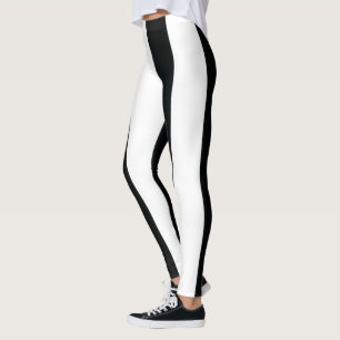 Mydeas Black & White Wide Stripes Leggings