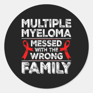 Myeloma Awareness Ribbon Blood Cancer Survivor Pla Classic Round Sticker